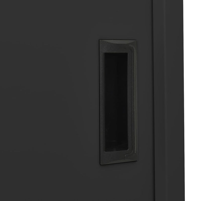 Dealsmate  Office Cabinet with Sliding Door Anthracite 90x40x180 cm Steel