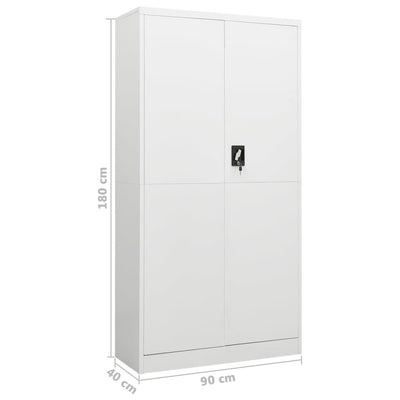 Dealsmate  Locker Cabinet White 90x40x180 cm Steel