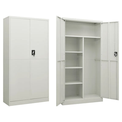 Dealsmate  Locker Cabinet Light Grey 90x40x180 cm Steel