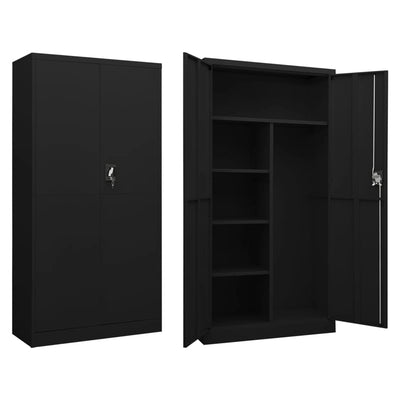 Dealsmate  Locker Cabinet Black 90x40x180 cm Steel