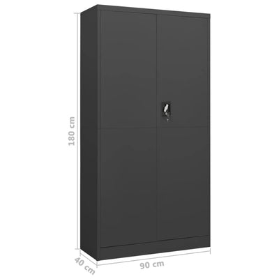 Dealsmate  Locker Cabinet Anthracite 90x40x180 cm Steel
