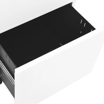 Dealsmate  Mobile File Cabinet White 39x45x67 cm Steel