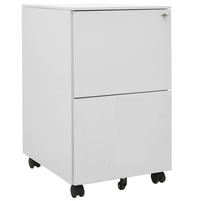 Dealsmate  Mobile File Cabinet Light Grey 39x45x67 cm Steel