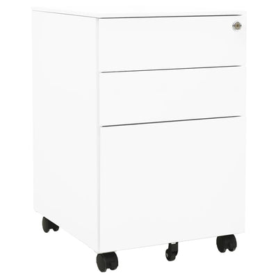 Dealsmate  Mobile File Cabinet White 39x45x60 cm Steel