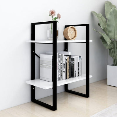 Dealsmate  2-Tier Book Cabinet White 60x30x70 cm Engineered Wood
