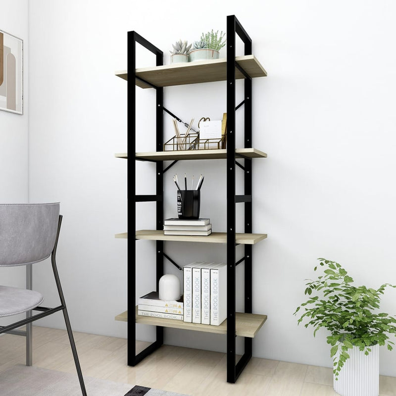 Dealsmate  4-Tier Book Cabinet Sonoma Oak 60x30x140 cm Engineered Wood
