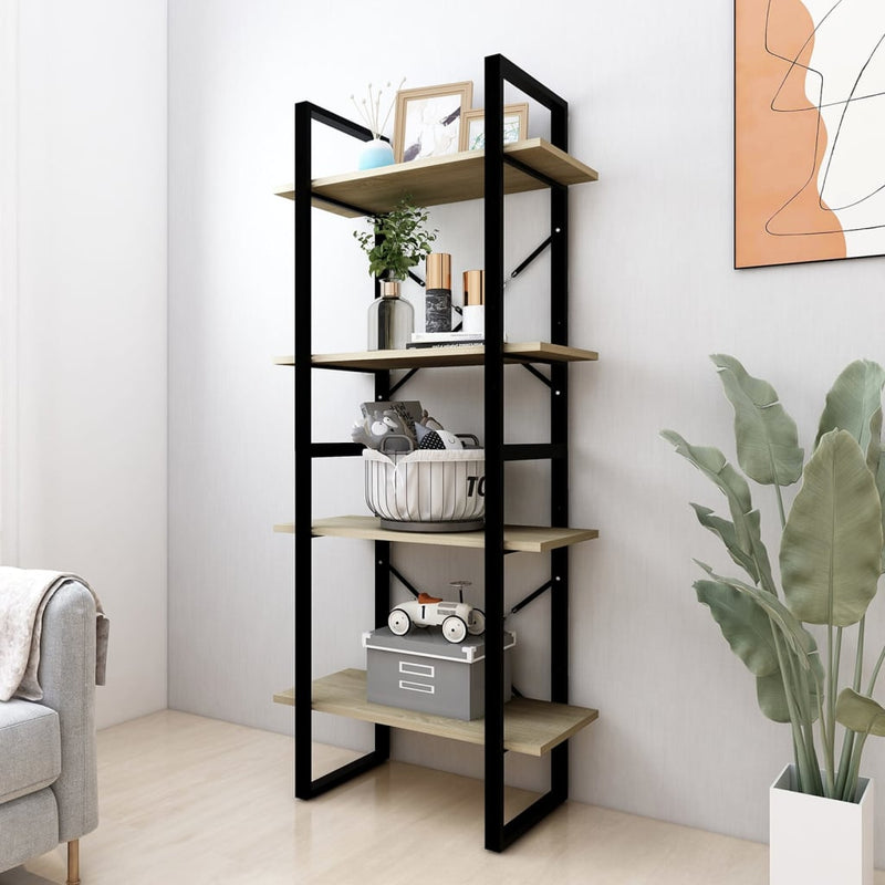 Dealsmate  4-Tier Book Cabinet Sonoma Oak 60x30x140 cm Engineered Wood