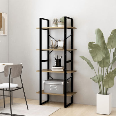 Dealsmate  4-Tier Book Cabinet Brown 60x30x140 cm Solid Pine Wood