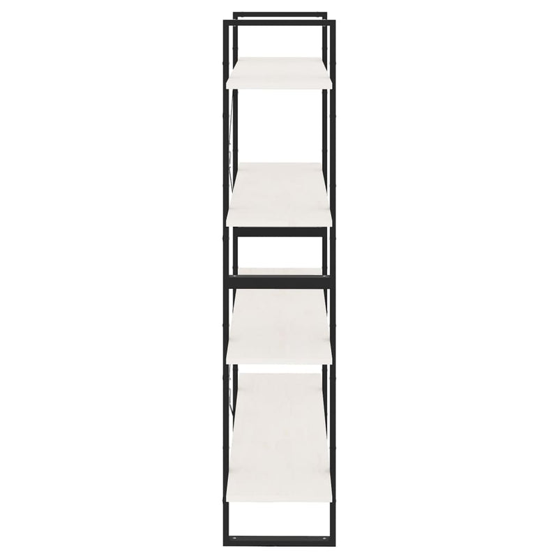Dealsmate  4-Tier Book Cabinet White 100x30x140 cm Solid Pine Wood