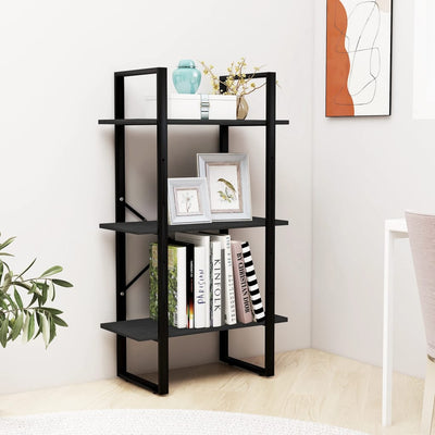 Dealsmate  Storage Shelf Black 60x30x105 cm Solid Pine Wood