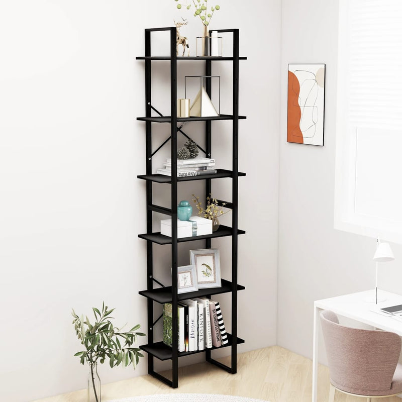 Dealsmate  Storage Shelf Black 60x30x210 cm Engineered Wood