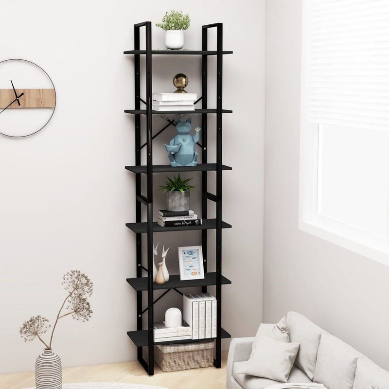 Dealsmate  Storage Shelf Black 60x30x210 cm Solid Wood Pine