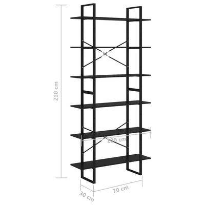 Dealsmate  High Cabinet Black 100x30x210 cm Engineered Wood