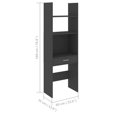 Dealsmate  4 Piece Book Cabinet Set Grey Chipboard