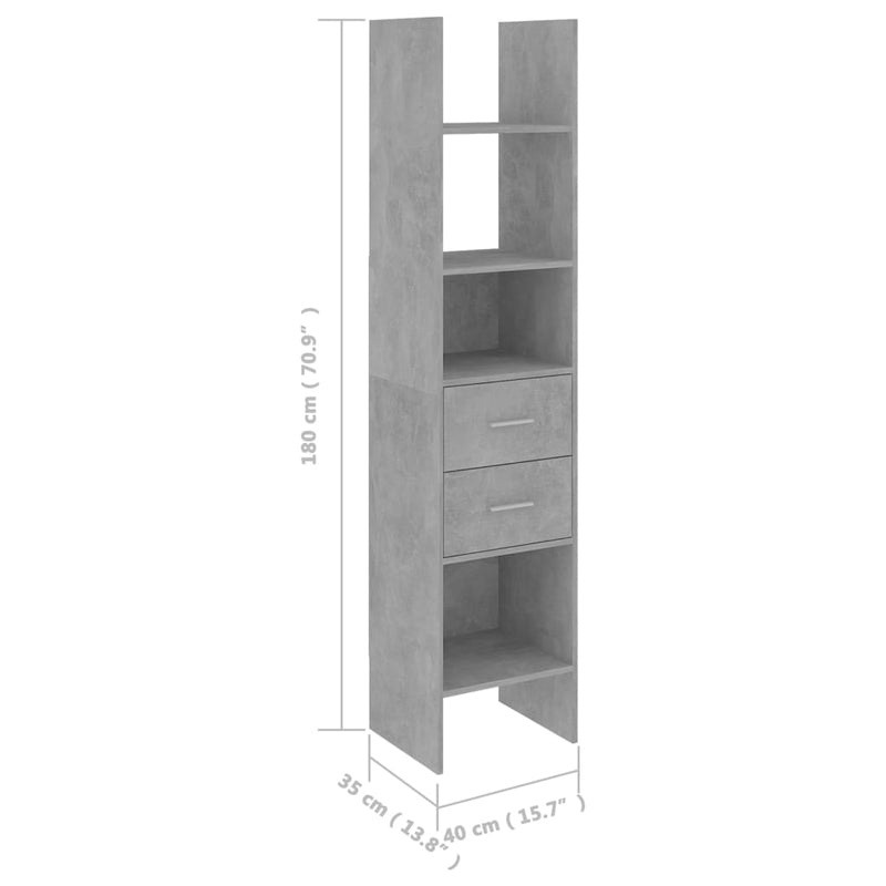 Dealsmate  4 Piece Book Cabinet Set Concrete Grey Chipboard