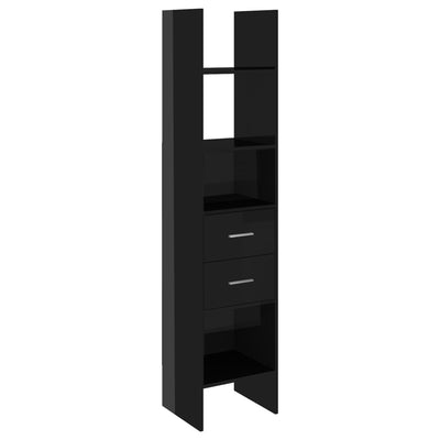Dealsmate  4 Piece Book Cabinet Set High Gloss Black Engineered Wood