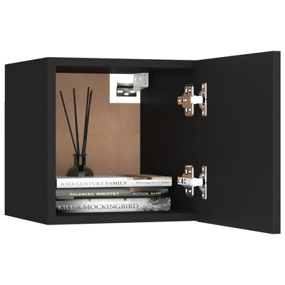 Dealsmate  8 Piece TV Cabinet Set Black Engineered Wood