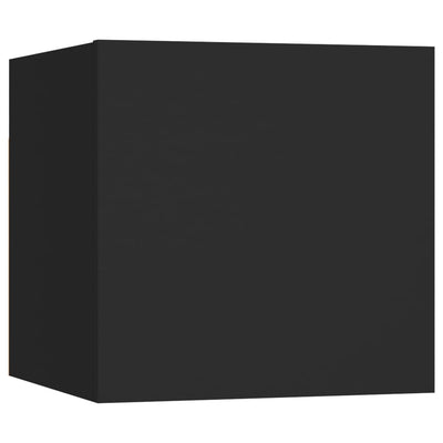 Dealsmate  8 Piece TV Cabinet Set Black Engineered Wood