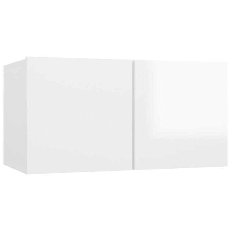 Dealsmate  4 Piece TV Cabinet Set High Gloss White Engineered Wood