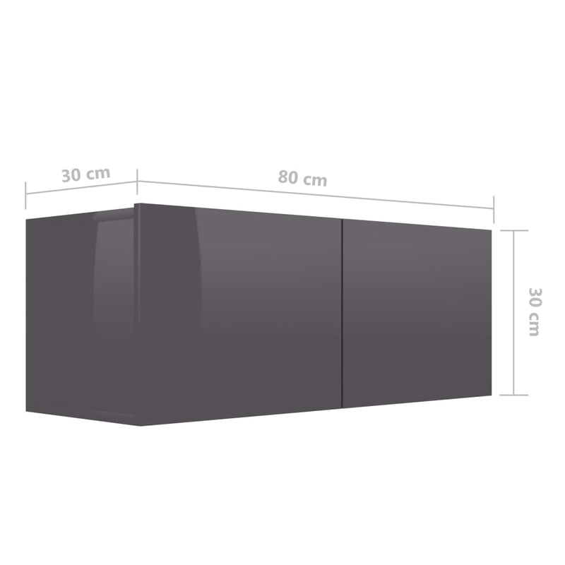 Dealsmate  7 Piece TV Cabinet Set High Gloss Grey Engineered Wood