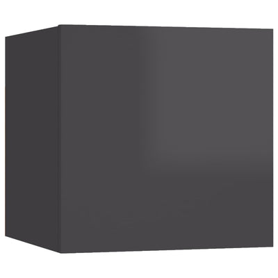 Dealsmate  7 Piece TV Cabinet Set High Gloss Grey Chipboard