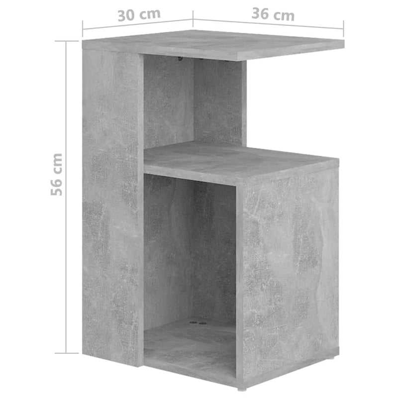 Dealsmate  Side Table Concrete Grey 36x30x56 cm Chipboard