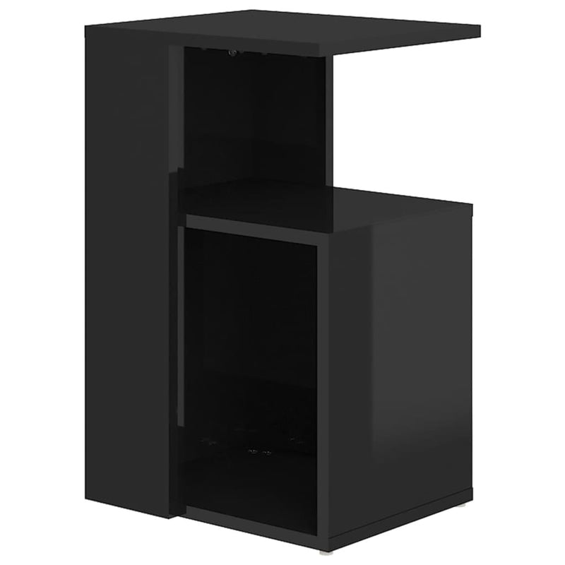 Dealsmate  Side Table High Gloss Black 36x30x56 cm Engineered Wood
