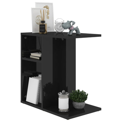 Dealsmate  Side Table High Gloss Black 50x30x50 cm Engineered Wood