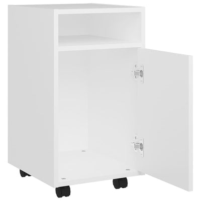 Dealsmate  Side Cabinet with Wheels White 33x38x60 cm Engineered Wood
