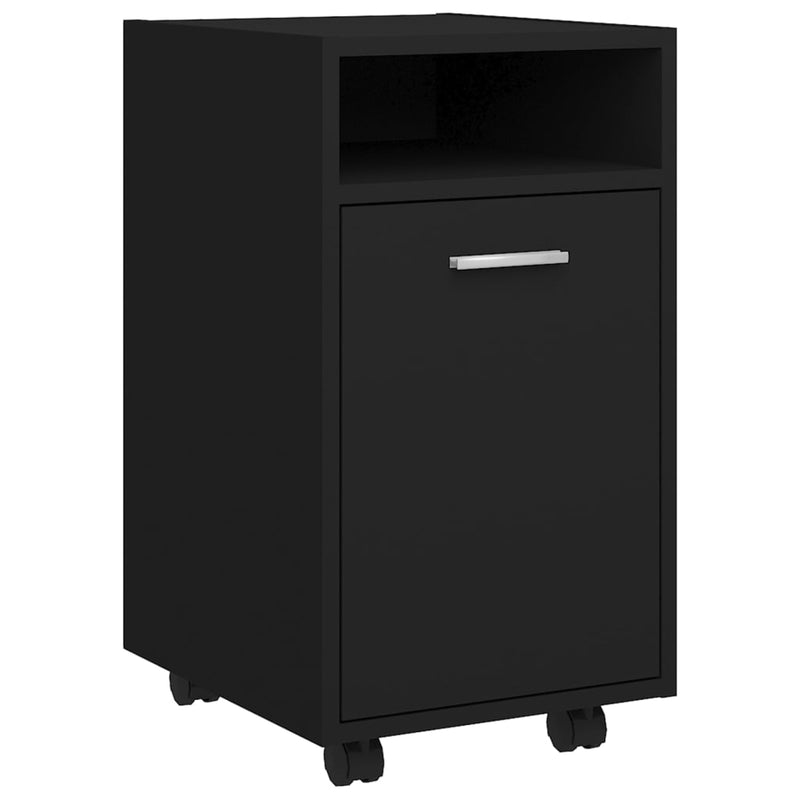 Dealsmate  Side Cabinet with Wheels Black 33x38x60 cm Engineered Wood