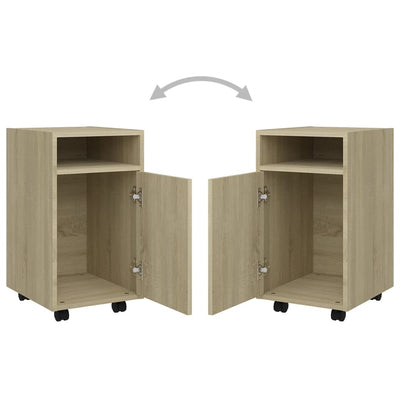 Dealsmate  Side Cabinet with Wheels Sonoma Oak 33x38x60 cm Engineered Wood