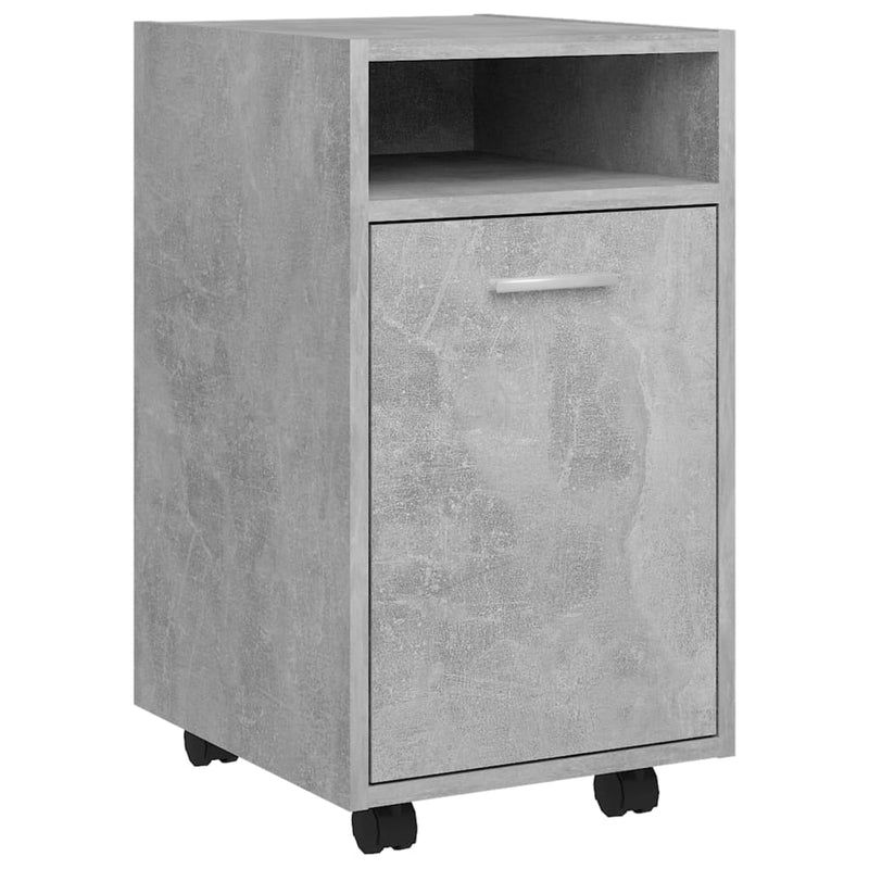 Dealsmate  Side Cabinet with Wheels Concrete Grey 33x38x60 cm Engineered Wood