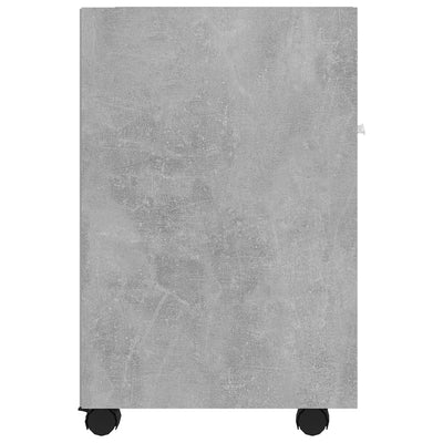 Dealsmate  Side Cabinet with Wheels Concrete Grey 33x38x60 cm Engineered Wood