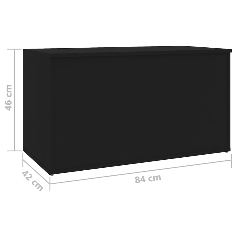 Dealsmate  Storage Chest Black 84x42x46 cm Engineered Wood