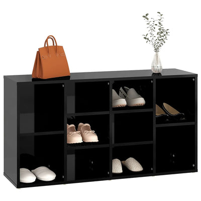 Dealsmate  Shoe Bench High Gloss Black 103x30x54.5 cm Engineered Wood