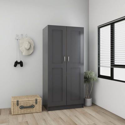 Dealsmate  Wardrobe Grey 82.5x51.5x180 cm Engineered Wood