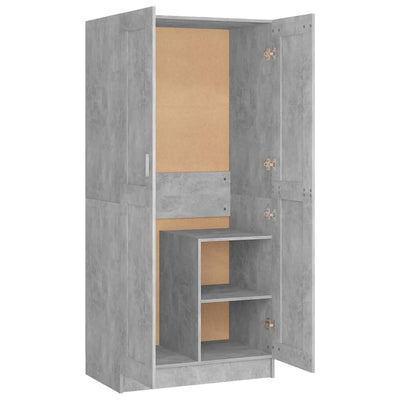 Dealsmate  Wardrobe Concrete Grey 82.5x51.5x180 cm Engineered Wood