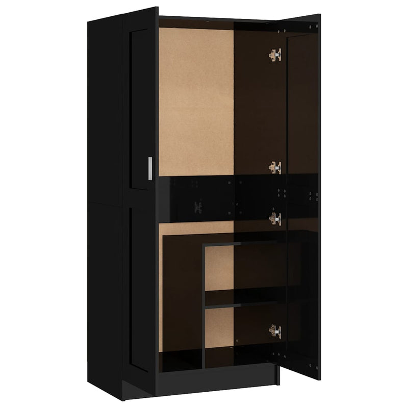 Dealsmate  Wardrobe High Gloss Black 82.5x51.5x180 cm Engineered Wood