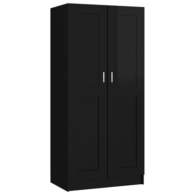 Dealsmate  Wardrobe High Gloss Black 82.5x51.5x180 cm Engineered Wood
