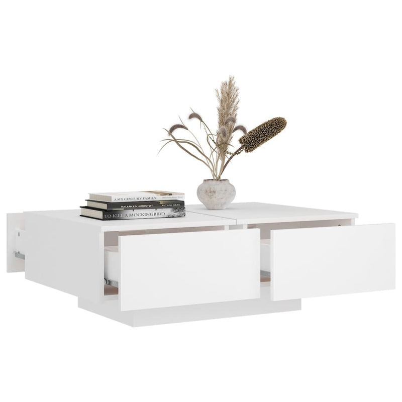Dealsmate  Coffee Table White 90x60x31 cm Engineered Wood