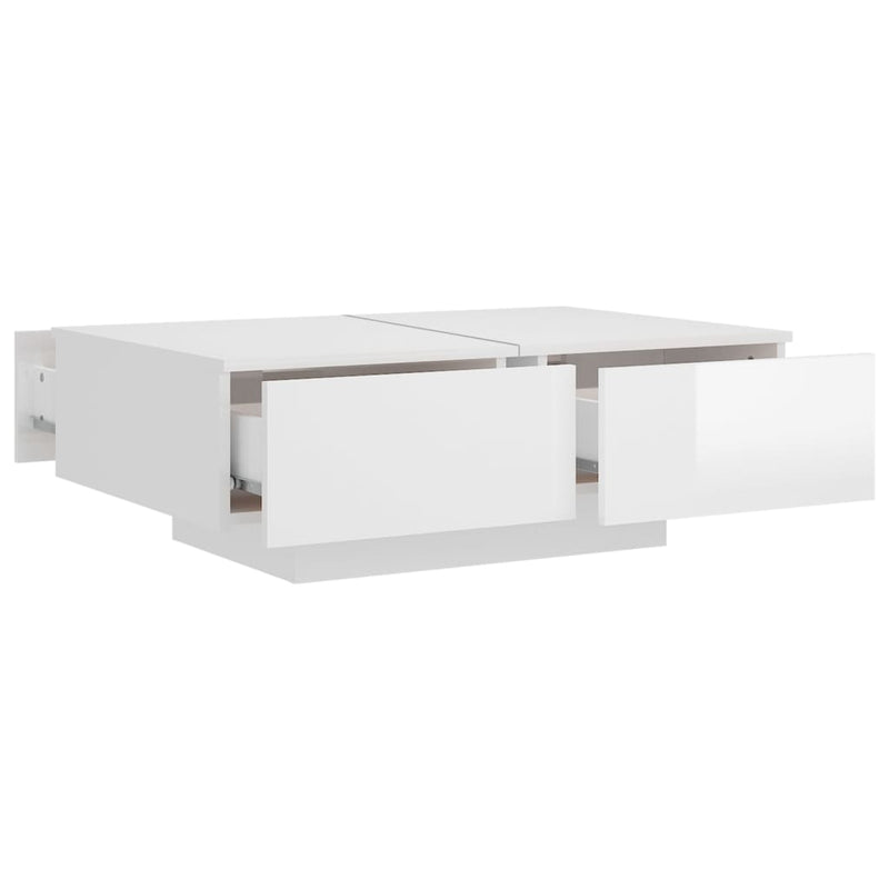 Dealsmate  Coffee Table High Gloss White 90x60x31 cm Engineered Wood