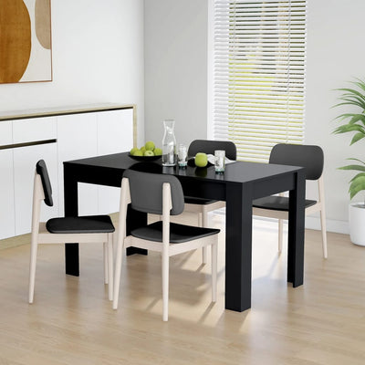 Dealsmate  Dining Table Black 140x74.5x76 cm Engineered Wood