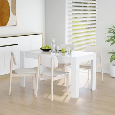 Dealsmate  Dining Table High Gloss White 140x74.5x76 cm Engineered Wood