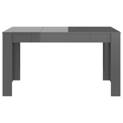 Dealsmate  Dining Table High Gloss Grey 140x74.5x76 cm Engineered Wood