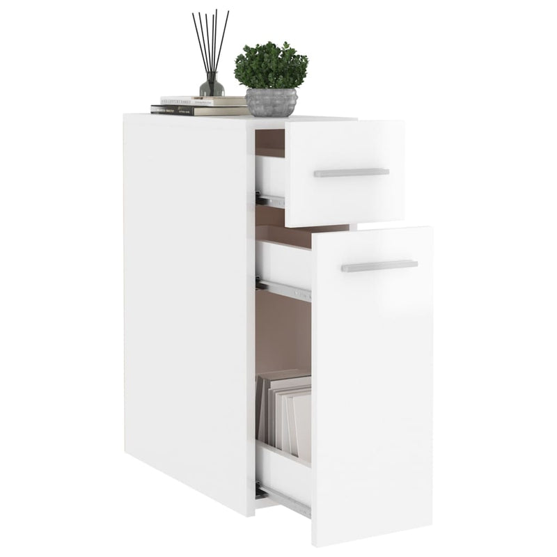 Dealsmate  Apothecary Cabinet High Gloss White 20x45.5x60 cm Engineered Wood