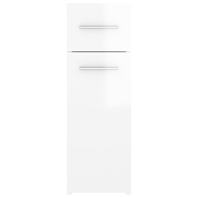 Dealsmate  Apothecary Cabinet High Gloss White 20x45.5x60 cm Engineered Wood