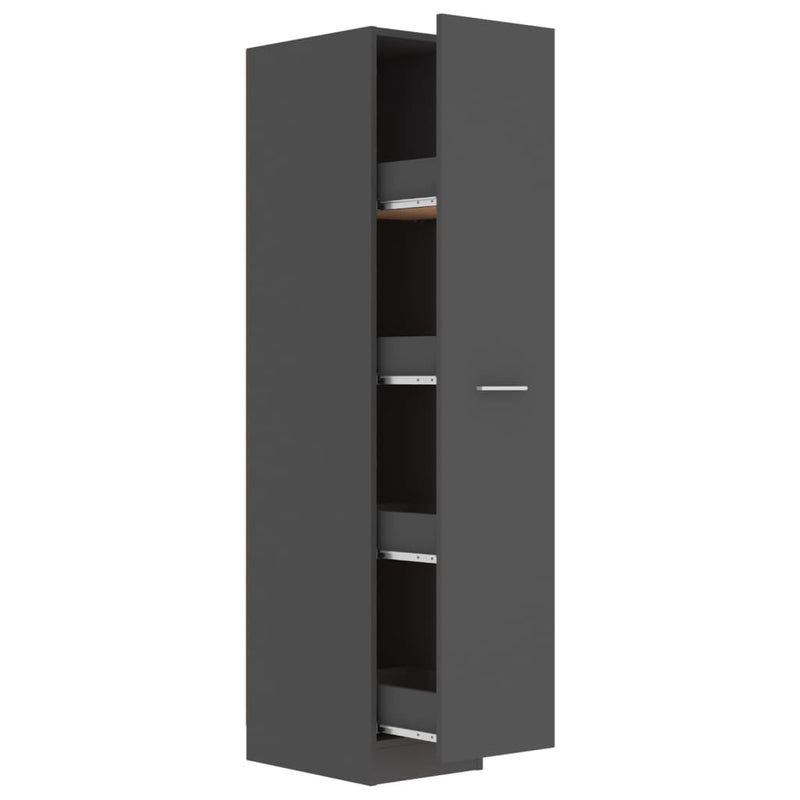 Dealsmate  Apothecary Cabinet Grey 30x42.5x150 cm Engineered Wood