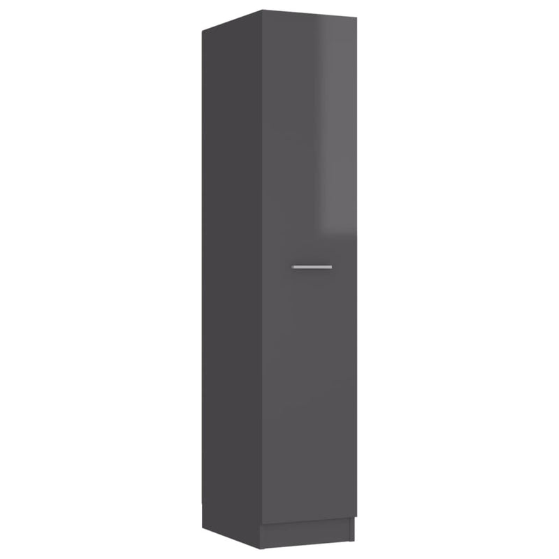 Dealsmate  Apothecary Cabinet High Gloss Grey 30x42.5x150 cm Chipboard