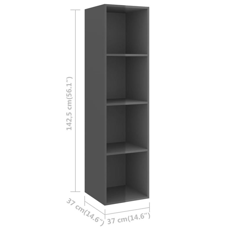 Dealsmate  2 Piece TV Cabinet Set High Gloss Grey Engineered Wood