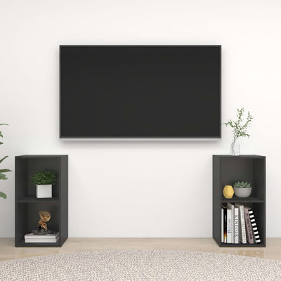 Dealsmate  TV Cabinets 2 pcs Grey 72x35x36.5 cm Engineered Wood